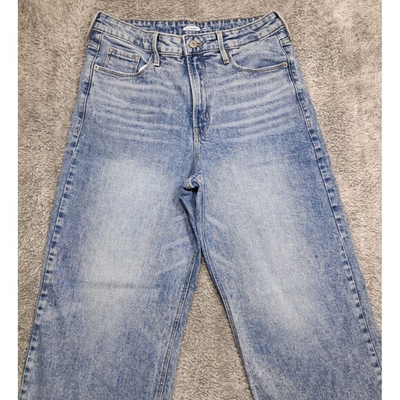 Old Navy Jeans Womens Sz 12 Wide Leg Denim Blue Stretch Extra High Rise - Picture 3 of 13